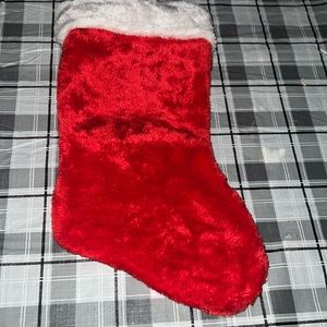 NWOT STOCKING XMAS DECOR RED WHITE